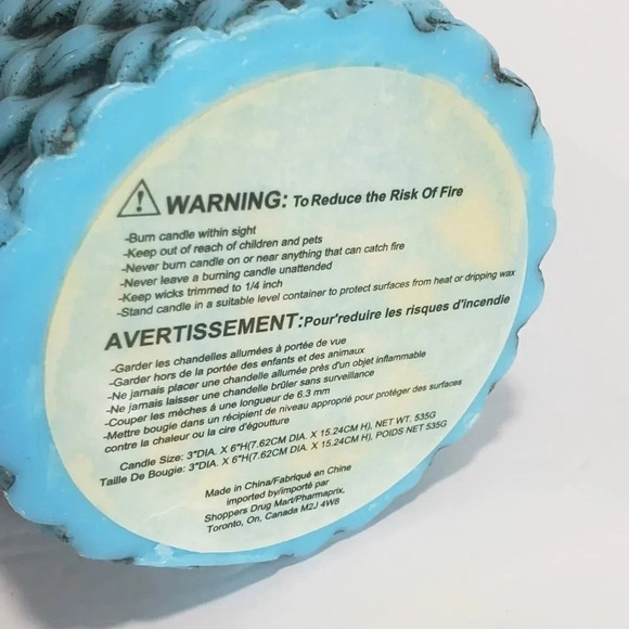 Teal Woven Basket Design 3" T  Wax Candle. - Picture 4 of 10